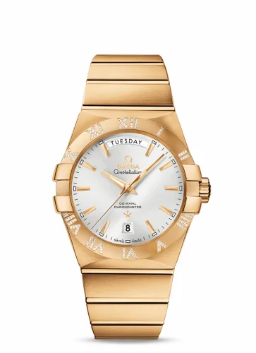 Omega Constellation Co-Axial 38 Day-Date Yellow Gold / Diamond / Silver 123.55.38.22.02.002 (12355382202002)